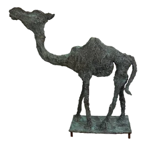Early 21st Century Bronze Artist Made Brutalist Style Camel Sculpture