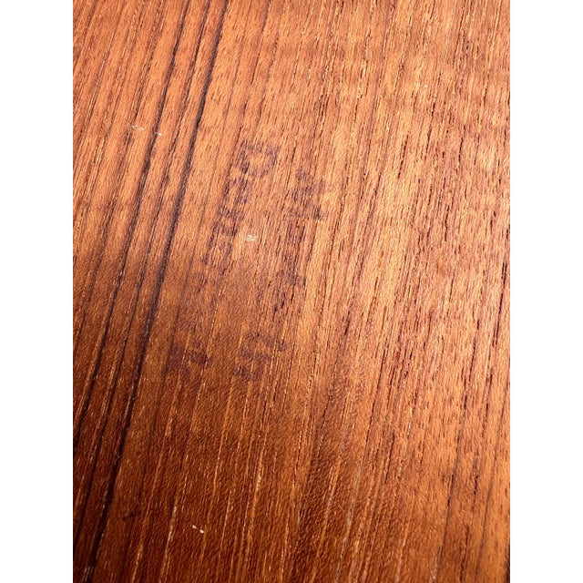 Pair of Mid Century Modern Danish Teak Surfboard Topped End/Side Tables With a Drawer For Sale - Image 11 of 11