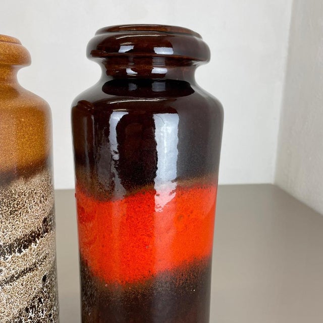 Fat Lava Pottery Vases from Scheurich, Germany, 1970s, Set of 2 For Sale - Image 9 of 18