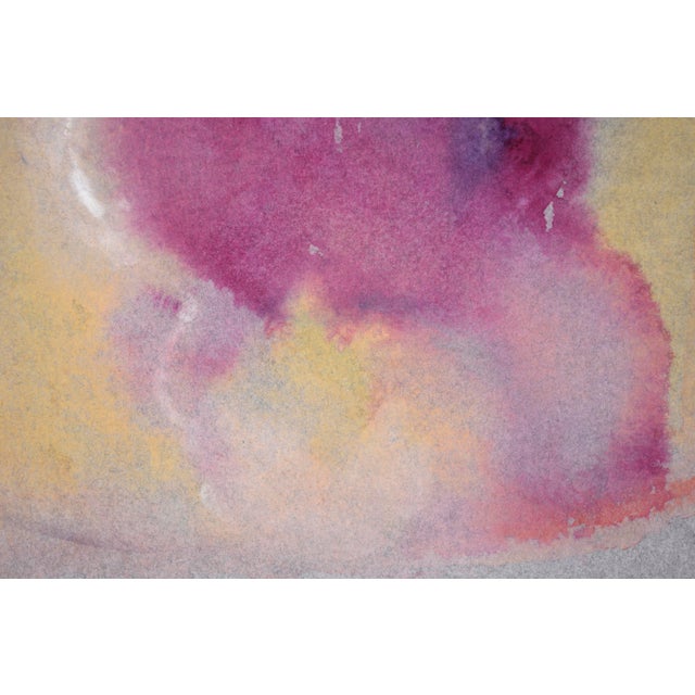 Magenta and Yellow Abstract Expressionist Composition in Acrylic on Paper by Ricardo De Silva For Sale In Monterey, CA - Image 6 of 8