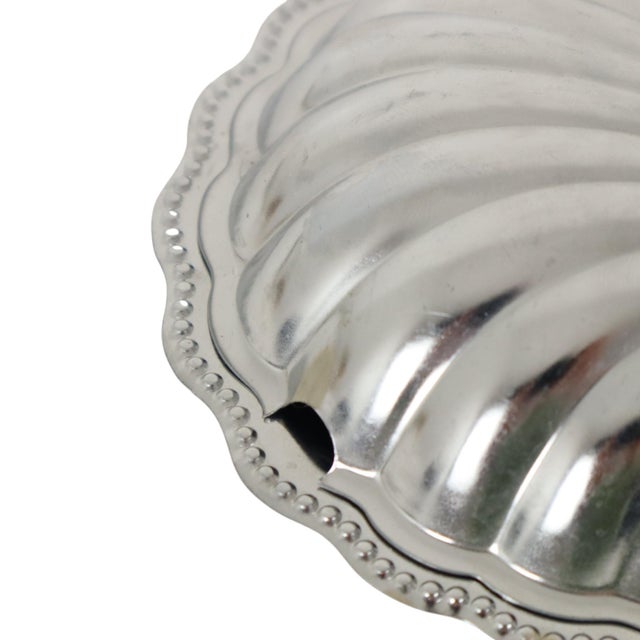 Vintage Blue Glass Queen Anne Scallop Shell Butter Dish, 1960s For Sale - Image 10 of 13