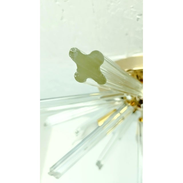 Vintage Italian Murano Style Starbust Flush Mount Chandelier For Sale - Image 11 of 12