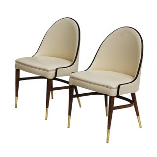 Petite Curved Back Chairs - A Pair For Sale