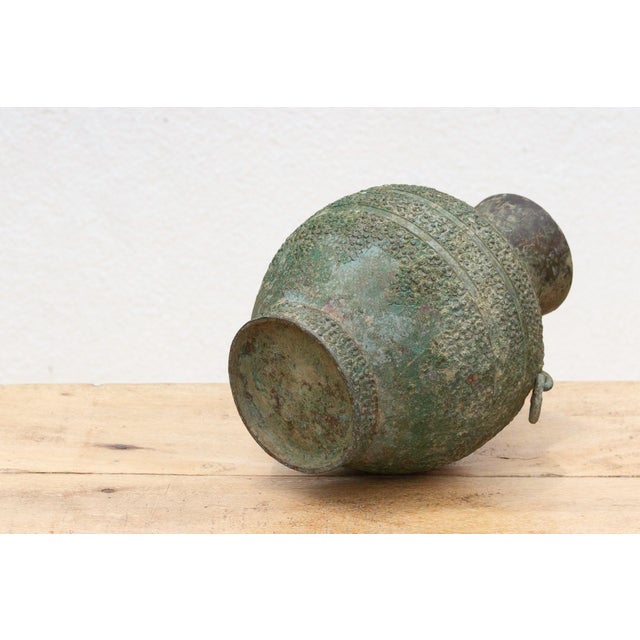 1960s Echoes of Han Dynasty Style, Large Engraved Bronze Vase For Sale - Image 5 of 10