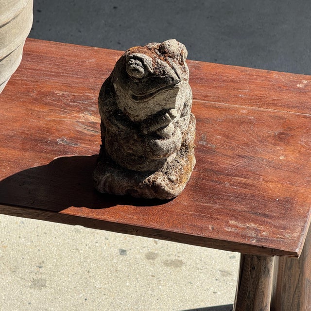 Small Balinese Limestone Frog Sculpture, 1980s For Sale - Image 10 of 11