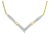 14K Yellow and White Gold 2.0 Cttw Princess Cut Diamond Flared and X-Station V Shaped 18” Franco Chain Statement Necklace (H-I Color, SI2-I1 Clarity) For Sale