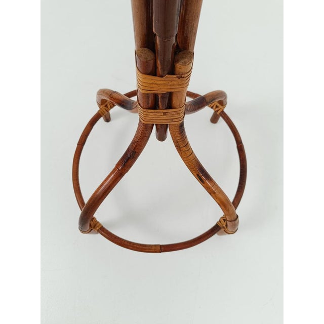 Mid-Century Bamboo Cane & Rattan Coat Rack Stand, Italy, 1950s For Sale - Image 12 of 18