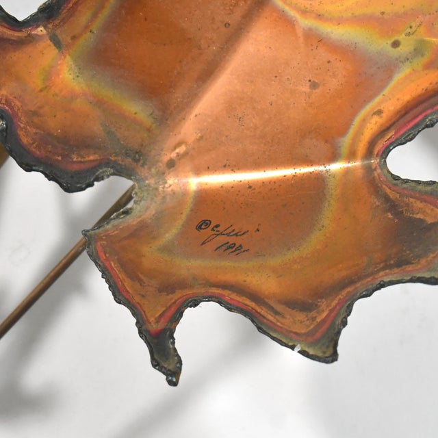1970s C. Jeré "Leaves" Wall Sculpture in Mixed Metals For Sale In Chicago - Image 6 of 8