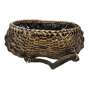Vintage Twisted Handled Vine Rattan Basket