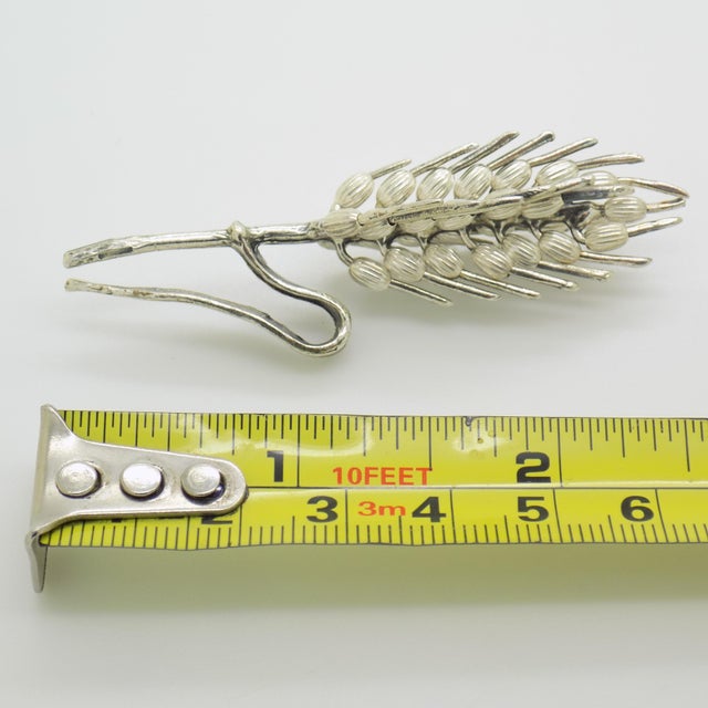Vintage Italian Handmade Genuine Silver Ear of Wheat Figurine, 1970s For Sale - Image 11 of 12