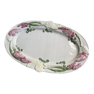 1980s Fitz & Floyd Ironstone Seafood Serving Platter For Sale
