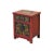 Oriental Red Black Doors Golden Flowers Graphic End Table Nightstand For Sale - Image 4 of 9