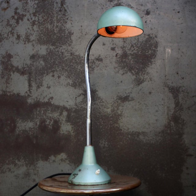 Mid-Century Modern Vintage French Industrial Metal Machinist Table Light For Sale - Image 3 of 6