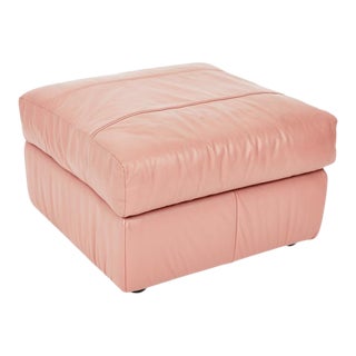 1980s Natuzzi Pink Leather Ottoman For Sale