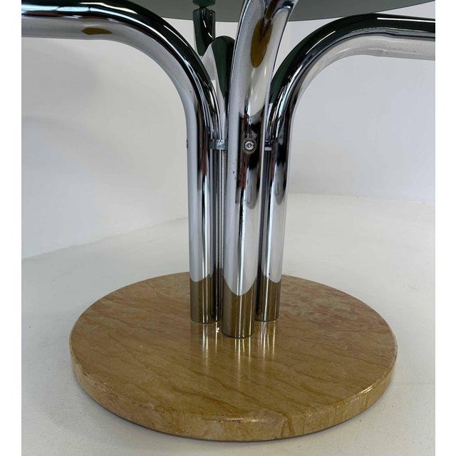 Vintage Italian Dining Table in Smoked Glass and Marble by Guido Faleschini, 1970s For Sale - Image 9 of 11