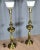 Hollywood Regency Pair Hollywood Regency 36" Torchiere Brass Buffet/Table Lamps For Sale - Image 3 of 13