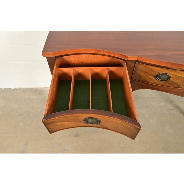 Wood Baker Furniture Style Georgian Flame Mahogany Serpentine Front Sideboard Credenza For Sale - Image 7 of 13