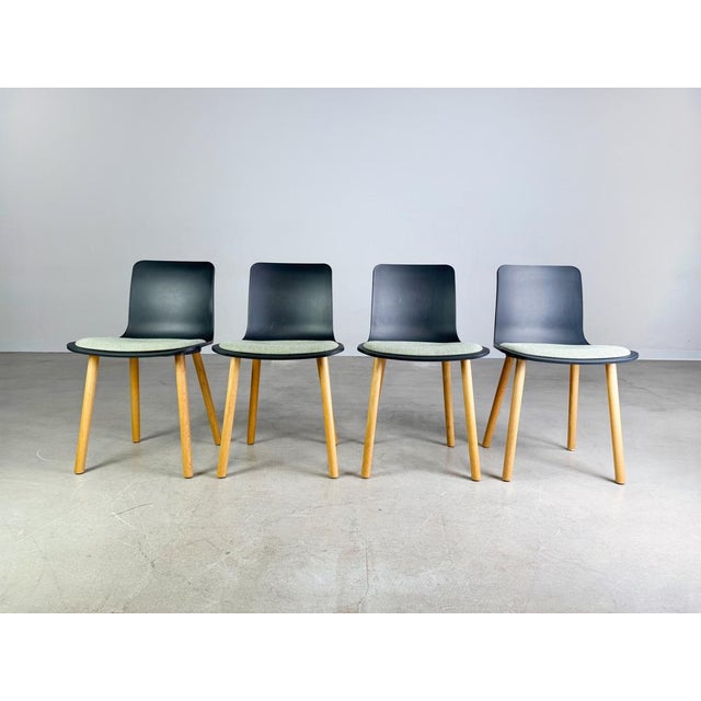 Postmodern Hal Chairs in Wood with Seat Cushions by Jasper Morrison for Vitra, Set of 4 For Sale - Image 3 of 10
