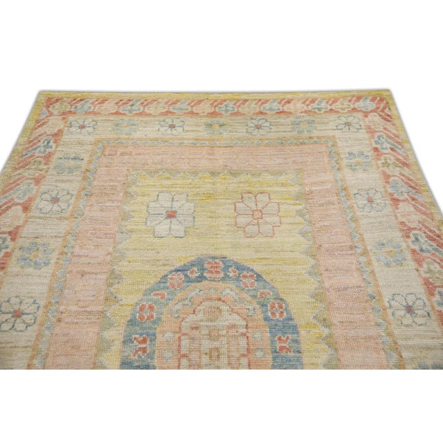 Multicolor Old Wool Turkish Oushak Rug 5'5" X 8'2" For Sale - Image 4 of 7