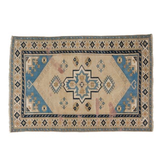Oushak Mid 20th Century Handmade Wool Rug For Sale