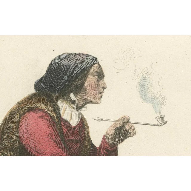 Mid 19th Century Compte-Calix, Sardinian Man, Bosa, Italy, 1853, Hand-Colored Print For Sale - Image 5 of 13