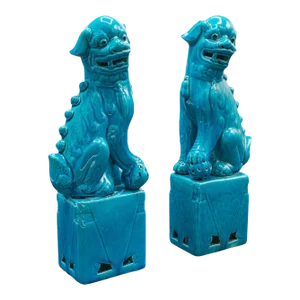 1940s Pair of Vintage Art Deco Dog Statues