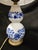 Ceramic Mid 20th Century Chinoiserie Blue & White Double Gourd Porcelain Lamps on Gilt Lotus Bases - a Pair For Sale - Image 7 of 8
