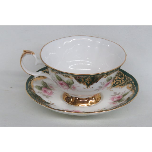 This lovely Set of Teacup and Saucer is made of bone China. This set is stamped as being made by Staffordshire in England,...