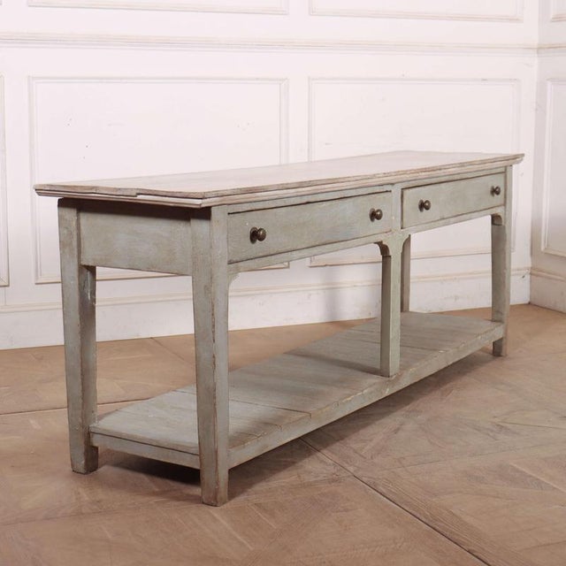 Gray English Painted Potboard Dresser Base For Sale - Image 8 of 12