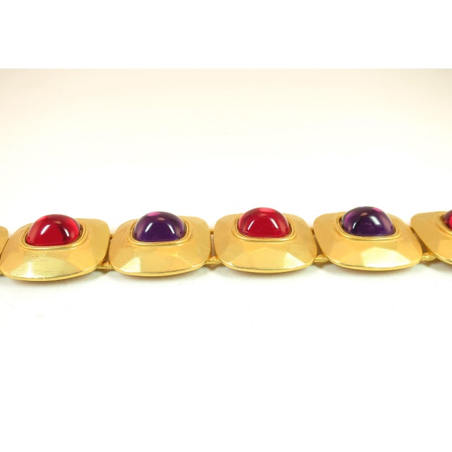 Vintage 1960s Mid-Century Modern Designer Jewel-Tone Bracelet & Earrings - 5 Pieces For Sale - Image 4 of 12