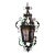 19th Century French Napoleon III Iron Lantern With Painted Stained Glass Panels For Sale