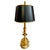 Metal Vintage French Neoclassical Brass Three-Light Bouillotte Lamp With Black Tole Shade For Sale - Image 7 of 9