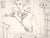 White The Artist at Her Easel - Figurative Drawing in Pen on Paper For Sale - Image 8 of 8