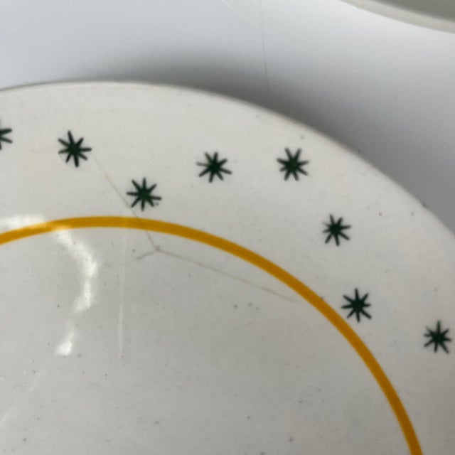 Green Primefleur Creation Constellation Model Dessert Plates from Gien, 1950s, Set of 4 For Sale - Image 8 of 11