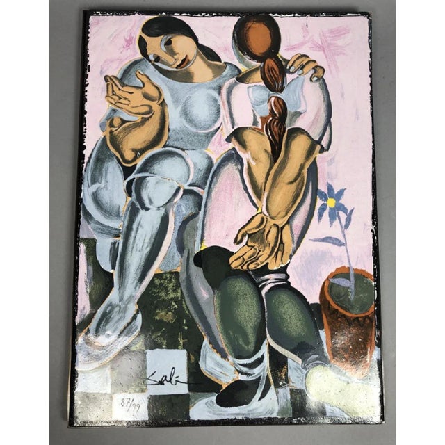 Pink 1960s Salvador Dali Deux Femmes Avec Pot De Fleur Hand Signed and Numbered Ceramic For Sale - Image 8 of 9