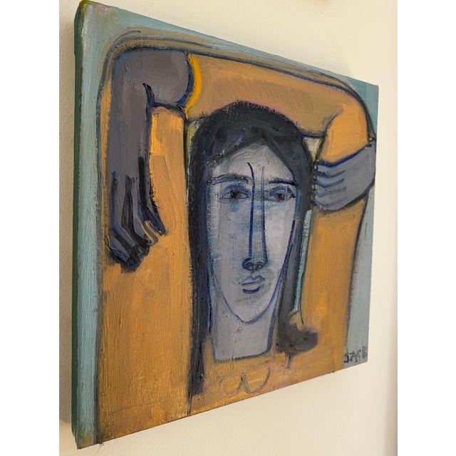 Portraiture "Woman in Yellow", Original Painting by Rebecca Jack For Sale - Image 3 of 3