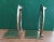 Pair of brass horseshoe bookends. Lightweight and versatile, they fit any decor and add a touch of good luck or a western...
