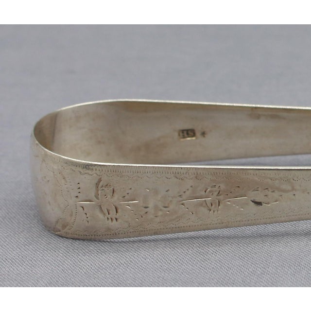 1802 London Sterling Silver Sugar Tongs by Samuel Hougham For Sale - Image 4 of 6