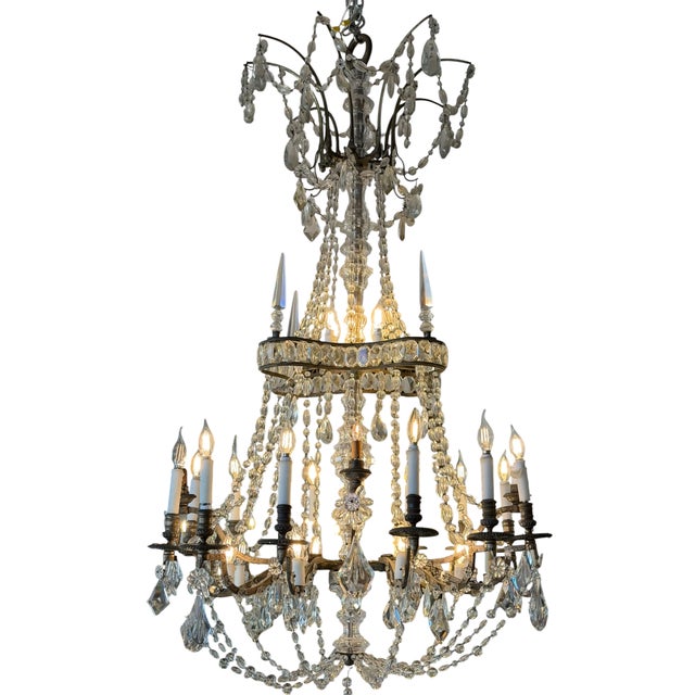 Antique Louis XIV Style French Crystal & Silvered Gilt Bronze Chandelier. This was last purchased at Paul Ferrante on...