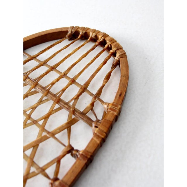 1940s Lund Wooden Snowshoe With Rawhide Webbing For Sale - Image 9 of 13