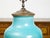 Ceramic Midcentury Turquoise Table Lamp Mounted on Lucite Base, US Wired For Sale - Image 7 of 7