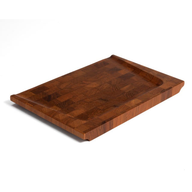 Brown Large Digsmed Teak Cutting Board Serving Tray Danmark Denmark 1960s For Sale - Image 8 of 14