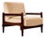 Armchair in Imbuia Wood & Mohair, Michel Arnoult, 1960s For Sale