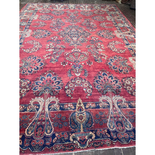 Early 20th Century Antique Persian Mohajeran Sarouk Carpet, 8'7" × 12'4" For Sale - Image 5 of 11