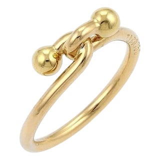 Mid 20th Century Tiffany & Co. 18k Yellow Gold Double Hook Band Ring Size 5 For Sale