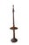 Antique English late Victorian era library floor lamp featuring a barley twisted design with integrated table and carved...