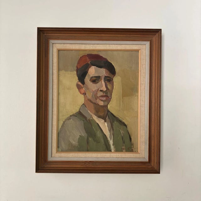 Rolf Norrman, Young Man, 1950s, Oil on Canvas, Framed For Sale - Image 3 of 11