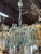 Fabulous modern large scale pale blue Murano glass chandelier with 10 arms. A glistening beauty that makes a real impact....