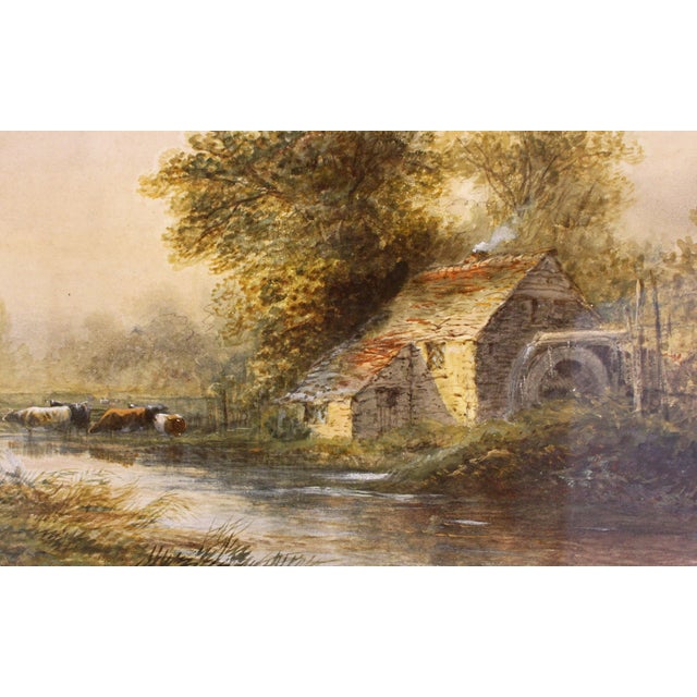 English Late 19th Century English Watercolor Scene of Cows and a River by A. Vincent For Sale - Image 3 of 5