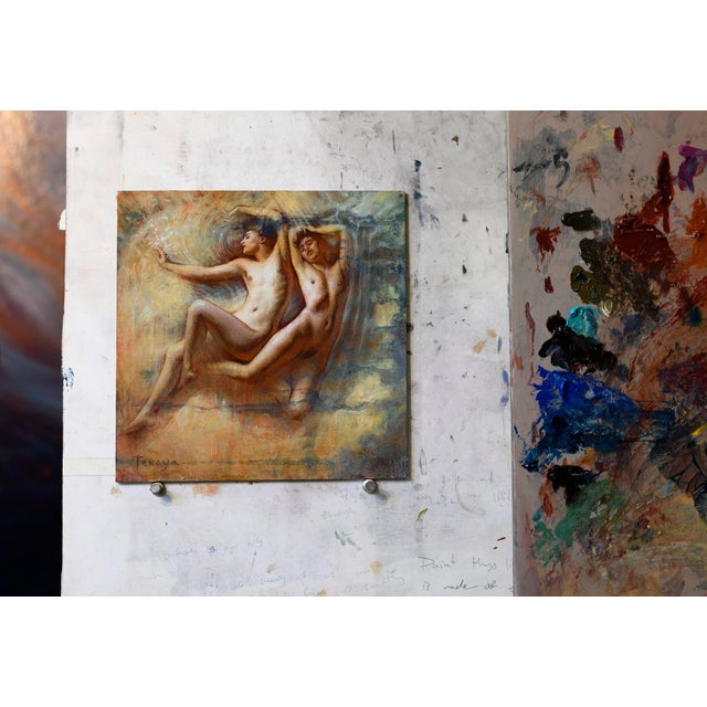 Early 21st Century Intima I by Tenaya Sims | Oil on Artefex panel Two figures in a fluid, intertwined pose. For Sale - Image 5 of 5